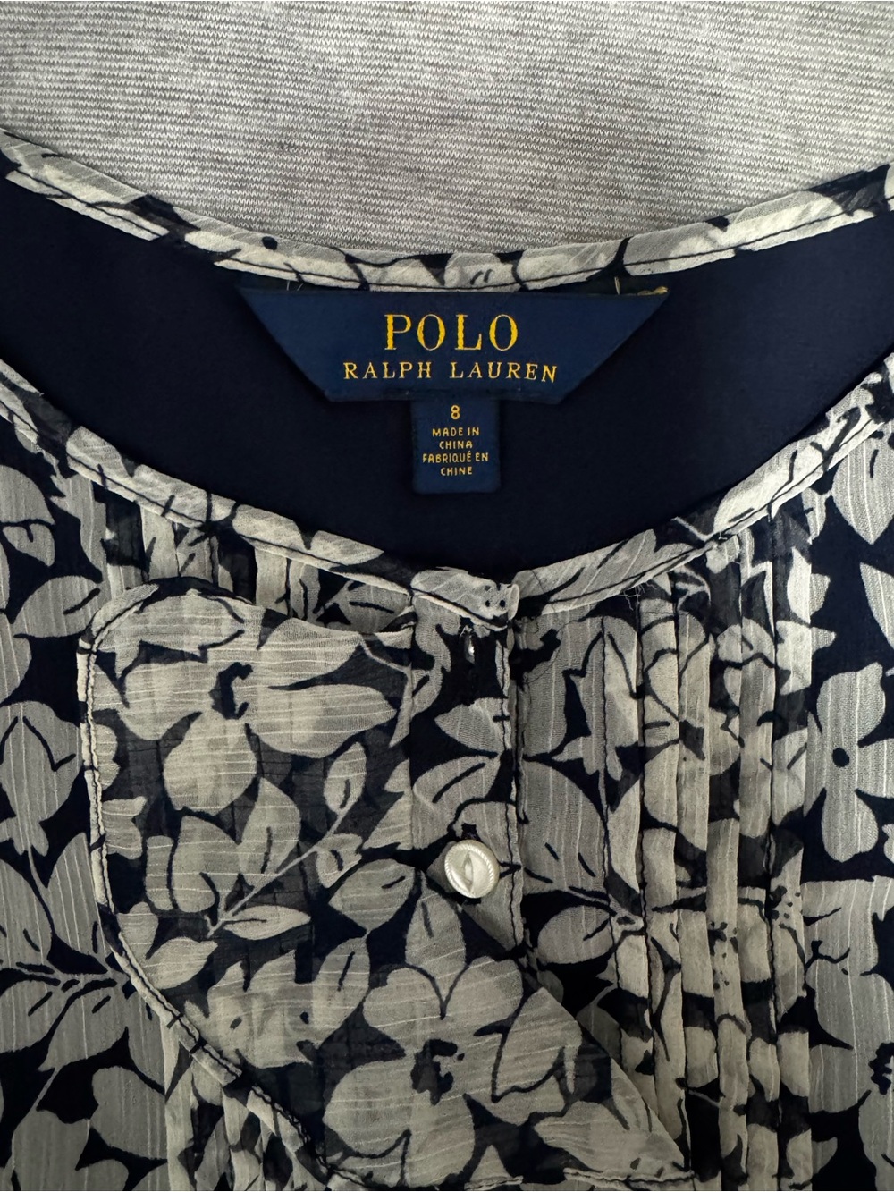 Polo by Ralph Lauren Navy & White Floral-Print Button Shirt